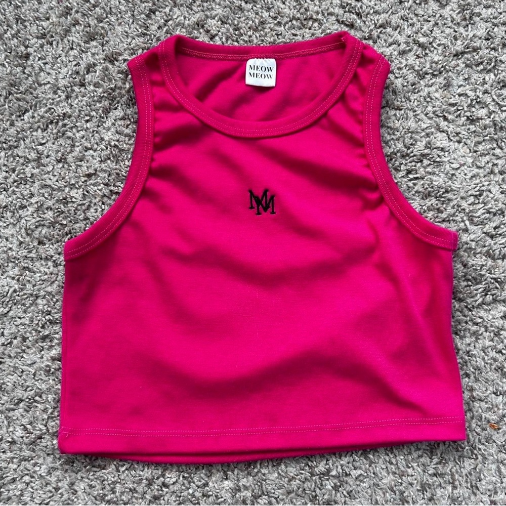 Hot pink cropped tank top